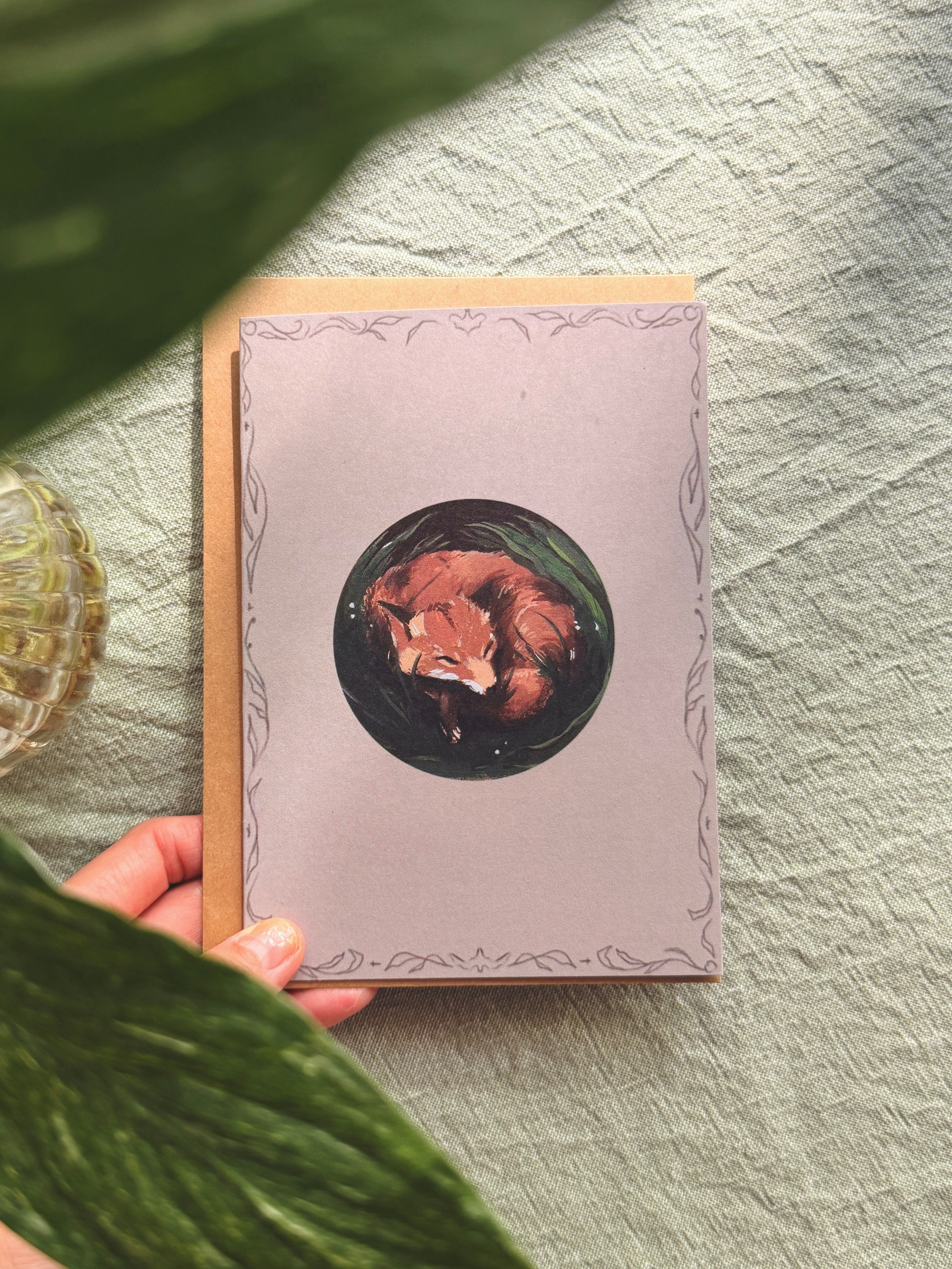 Sleepy Fox 01 Greeting Card