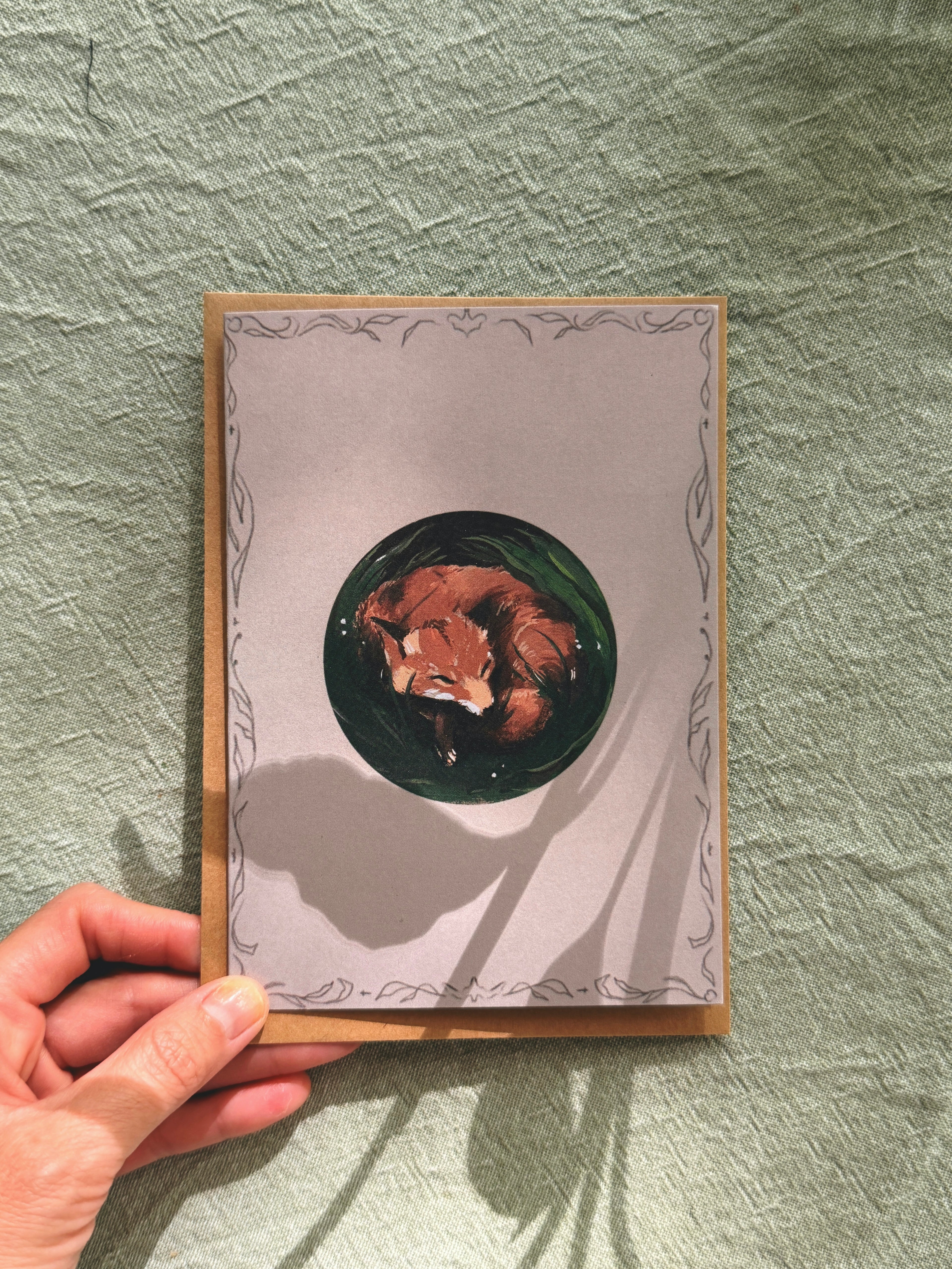 Sleepy Fox 01 Greeting Card