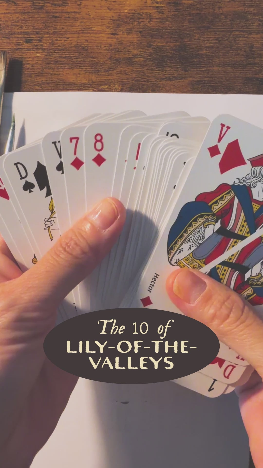 The 10 of Lily-of-the-Valleys Playing Card Original (6x9cm)